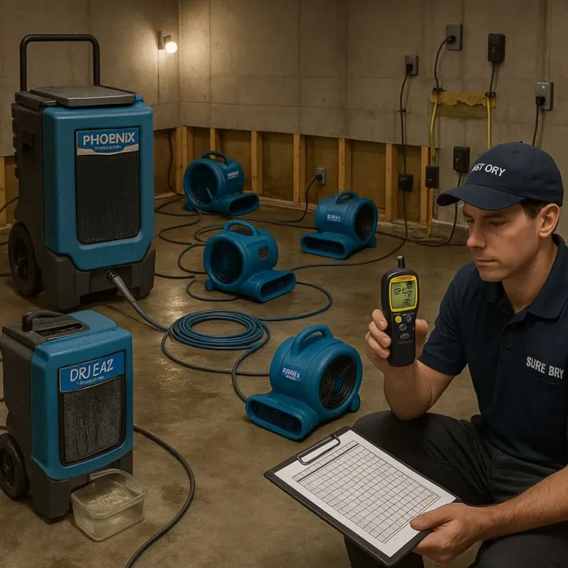 Structural Drying and Dehumidification process in Osakis, MN